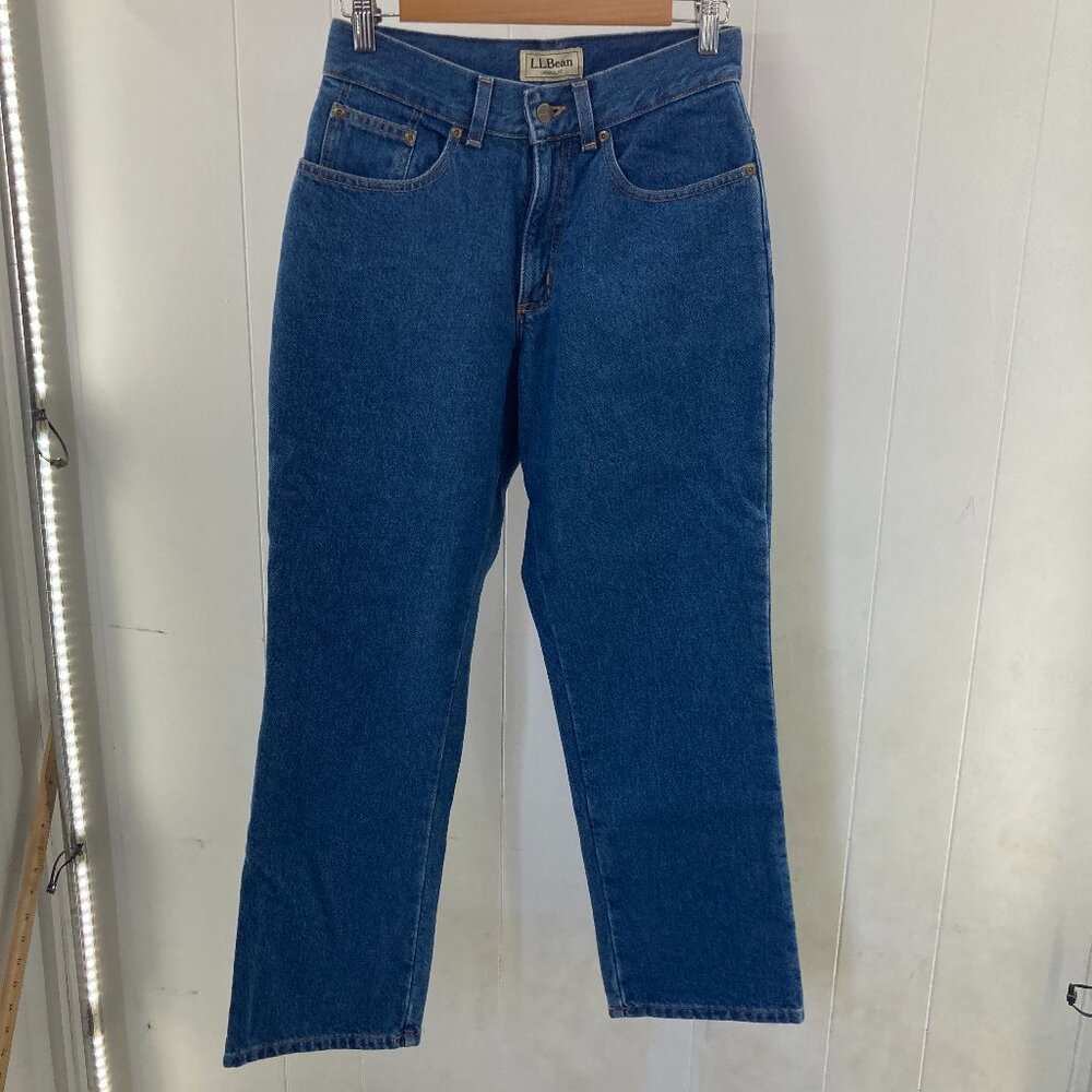 L.L. Bean original fit 100% cotton flannel lined denim jeans size 6p
